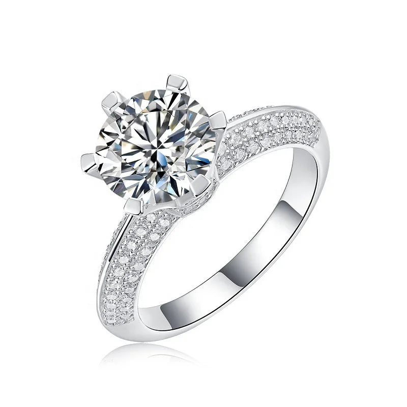 Fine Jewelry 1.0CT VVS Moissanite Diamond Ring GRA Certificate 925 Sterling Silver Anniversary Gift Women Wedding Ring