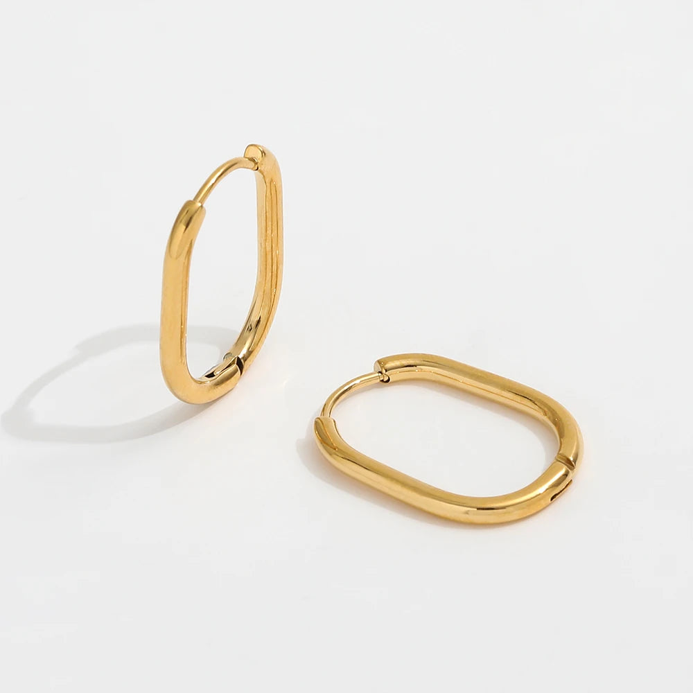 JOOLIM  High End 18K Gold Plated Basic Simple Hoop Earring Stainless Steel Earring  Trendy Earring Wholesale