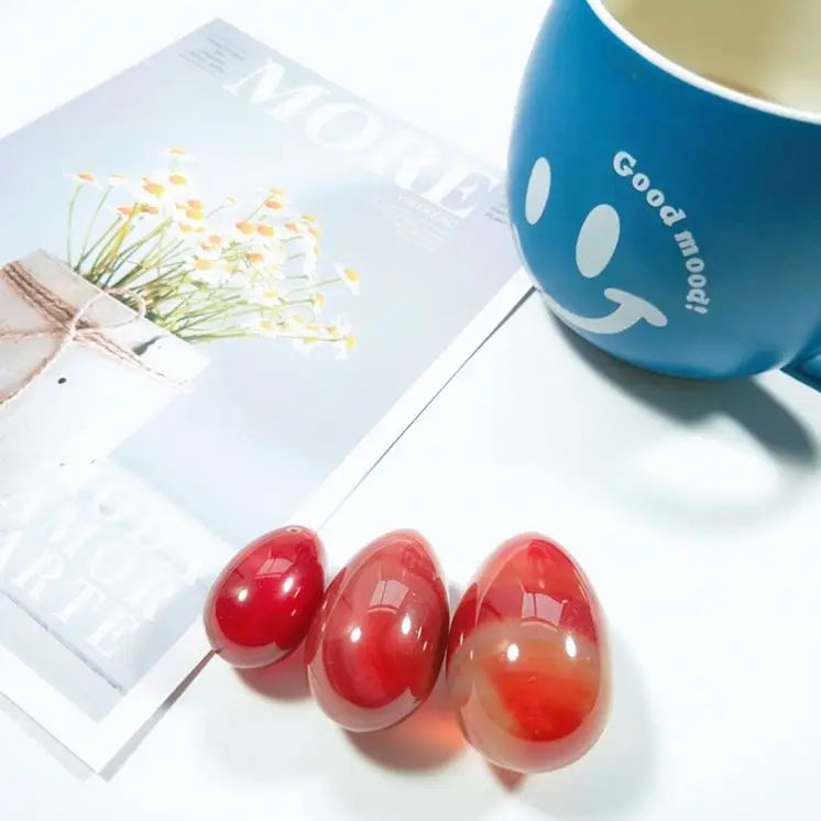 2026 Semi-Precious Stone Carnelian Eggs Jade Yoni Eggs Kegel Red Agate Egg Gift