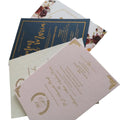 Wholesale Luxury Laser Cut Wedding Invitation Business Cards and Envelopes with Gold Foiling on Fancy Cardboard Paper