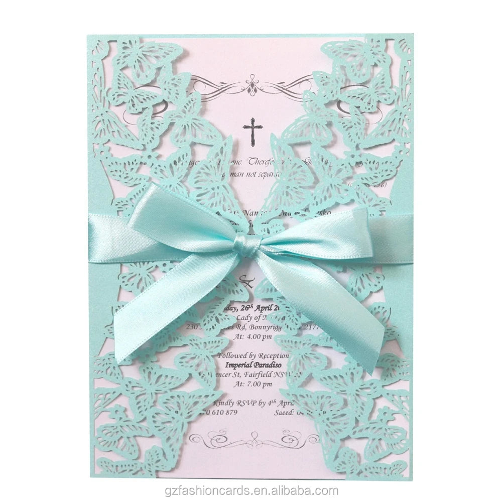 Laser Iridescent Paper Invitation Card for Wedding Birthday Holiday Greeting