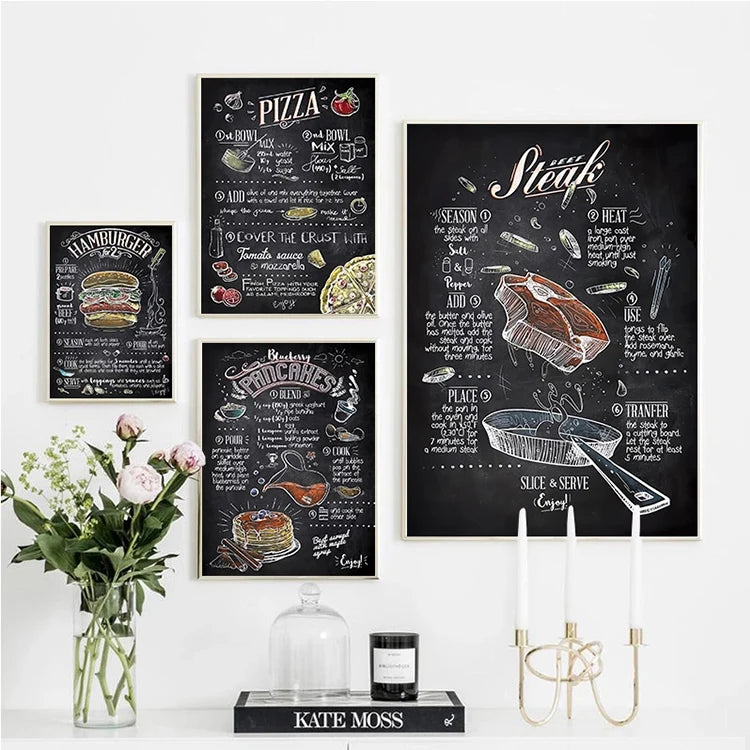Hamburger Hot Dog Fast Food Wall Art Kitchen Cafe Home Nursery Kids Room Decoracion hd Quality Posters Art Canvas Painting