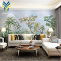 Custom Modern Luxury Tropical Floral Wallpaper Waterproof Non-Woven Wood Cork Mural Office Bedroom Walls Free Sample Included