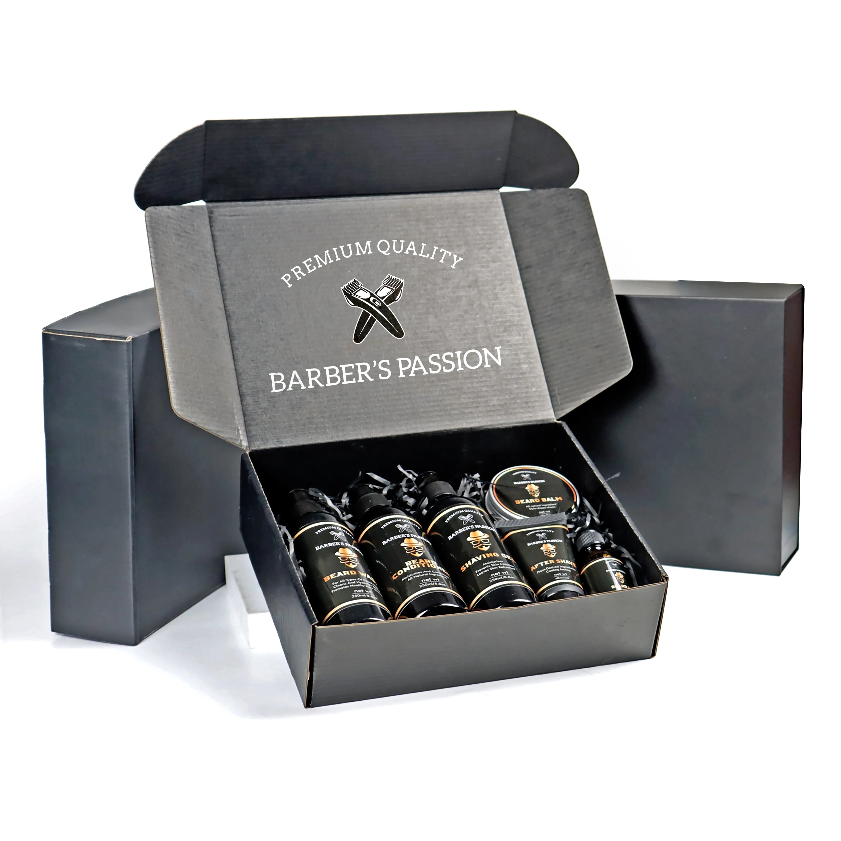 Barberpassion Private Label Paraben Free Vegan Moisturize Soften Aftershave Balm Gel  Set for Men