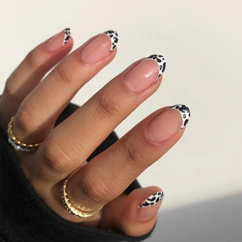 Y-173 Ballerina False Nails Cow Color Matching 2024 New Design OEM Artificial Press on Nails