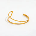 High End 18k Gold Plated Fashion Jewelry Linellae Double-layer Cuff Bracelet Bangle Bracelet Stainless Steel Jewelry