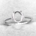 Sterling Silver 5*7/6*8/7*9/8*10mm Semi Mount Ring Empty Frame Blank Claws Setting S925 Base Without Center Stone for DIY Inlay