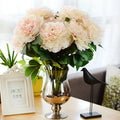 M734 Wedding Decoration Artificial Silk Flower Arrangement 5 Heads Peony Bouquet for Sale