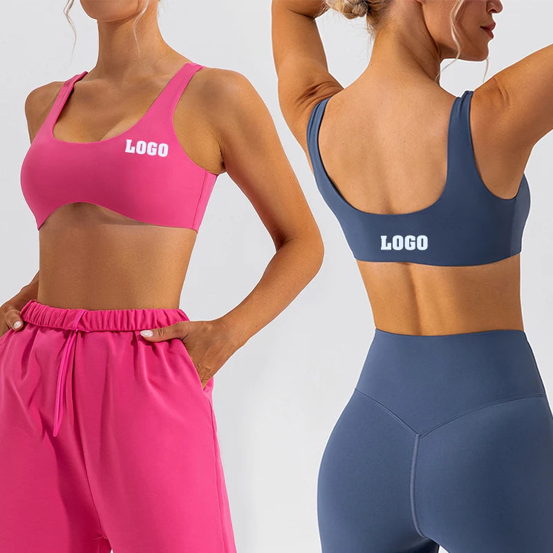 Beautiful Design Hot Sale U Back Fitness Apparel Solid Color Breathable Quick Dry Padded Womens Workout Sports Gym Yoga Bra Top