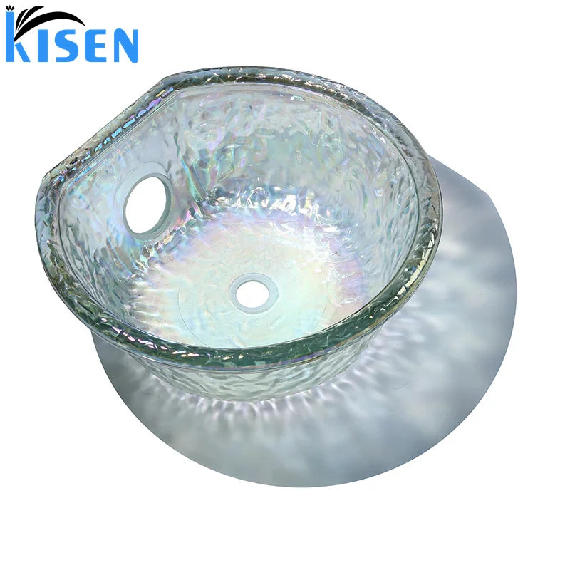 Kisen Beauty Salon Spa Furniture Foot Spa Massage Chair Pedicure Sink Glass Bowls Ready to Ship