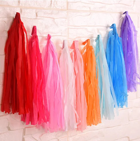 DIY Copy Paper Foil Garland Wedding Party Background Decoration Wall Hanging Paper Tassel Fringe Tassels