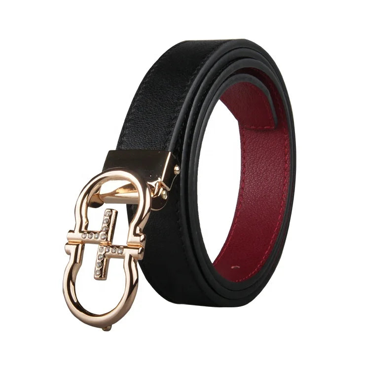 Adjustable Alloy Cow Leather Designer Girls Female Women's Waist Belts