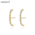 CZCITY Big Hoop Ear C Shape C-Shape Unique Woman Statement Silver Girl Fashion Trendy Ear Cuff Stud Earring
