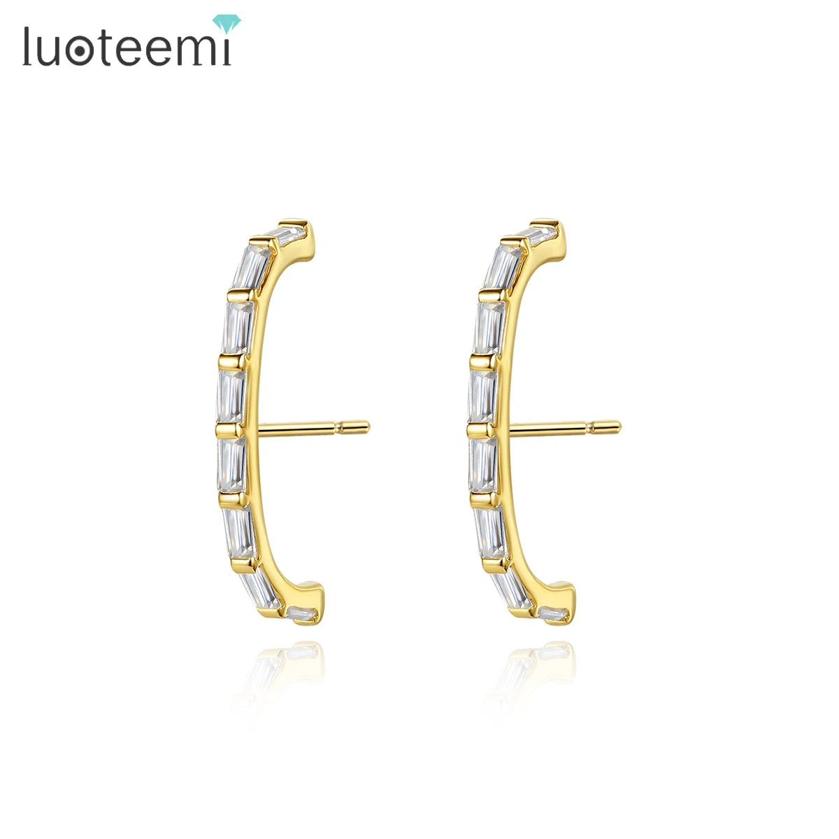 CZCITY Big Hoop Ear C Shape C-Shape Unique Woman Statement Silver Girl Fashion Trendy Ear Cuff Stud Earring