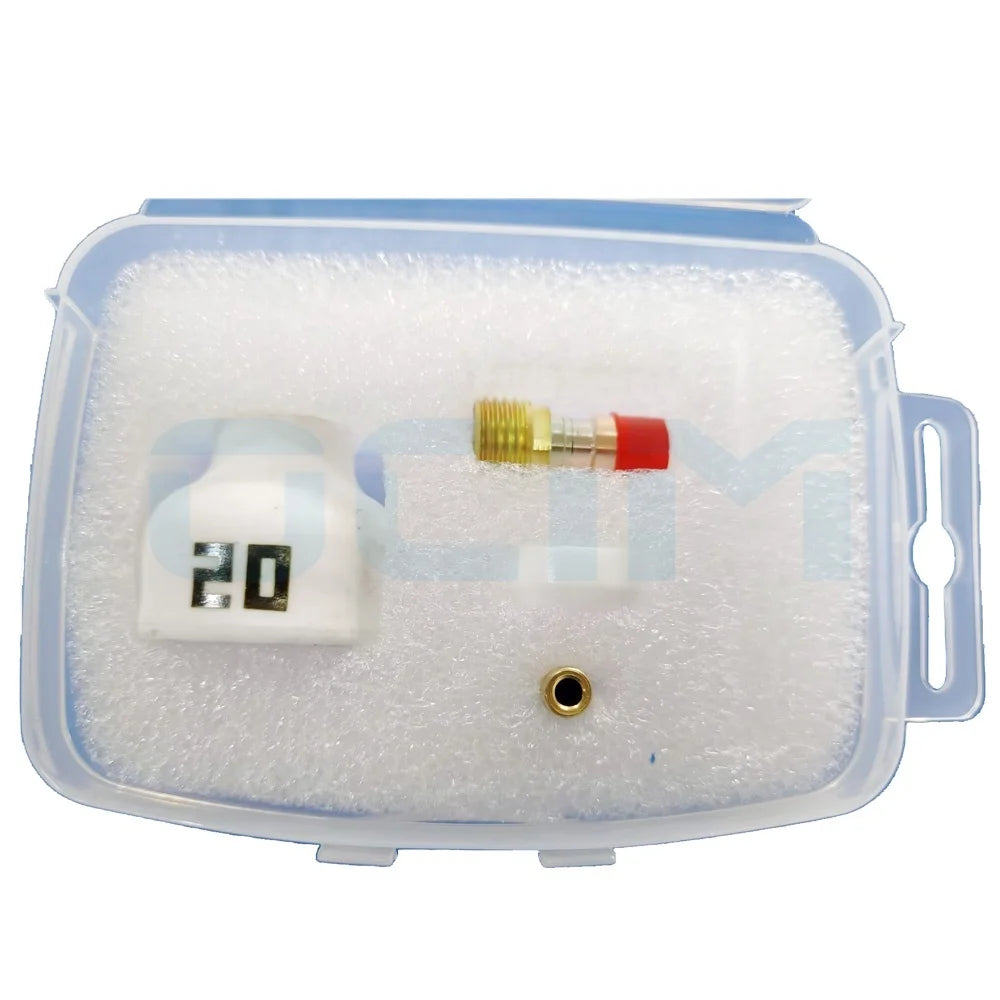 20# White Ceramic Alumina Nozzle Cup Kit Tig Welding Gun OCIM Brand Plastic Box Packaging for Welding Soldering Supplies