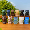 Hot Selling Eco-Friendly Natural Stone Crystal Cats Carvings Customized Lucky Hello Kitty Animal Crafts for Gift Decor