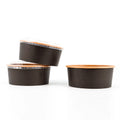Disposable Biodegradable Kraft Paper Cup Container for Food Packing Heatable Salad Bowls Soup Gold Foil Embossed Design