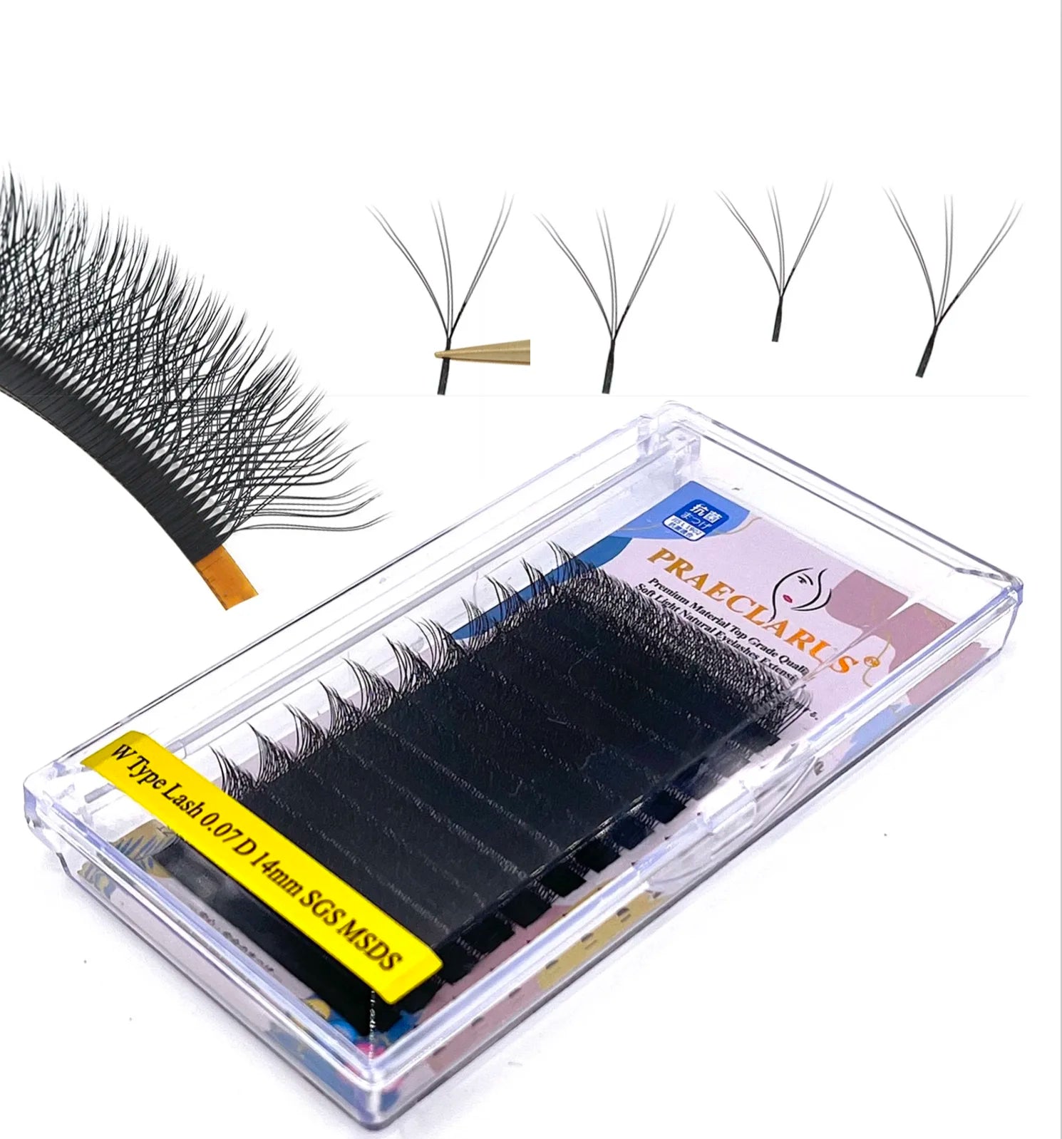 Curl B C D DD Russian Volume Eyelash Extension Supplier Wholesale Popular Sale Vendor Store W Lashes Private Label W 0.07mm