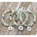 Women's New Natural Stone Yoga Bracelet with Ohm Buddha Face Zircon Diamond & Pearl Gold Fashion Design for Gift