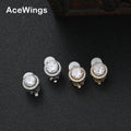 E060 2 Size Diameter 14MM 12MM Clip-on Earrings Women Brass CZ Earrings Hip Hop Jewelry