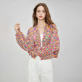 High-End Casual Women's Multi-Color Acrylic Knitted Cardigan Shawl Drop Shoulder Loose Long-Sleeved Knit Jacket Coat Unprinted