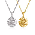 HOVANCI Dainty Luxury 18K PVD Plated Stainless Steel Necklace Spinning Flower Folded Cubic Rose Pendant Necklace