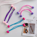 PDANY Custom Support Colorful Elastic Baby Hair Tie Cute Heart Shape Kids Hair Ties Double Hair Beads for Girl Kids Ponytail