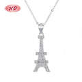 Fashion Set Woman Romantic Tower 925 Sterling Silver Zirconia Fashion Necklace Pendants for Jewelry Making