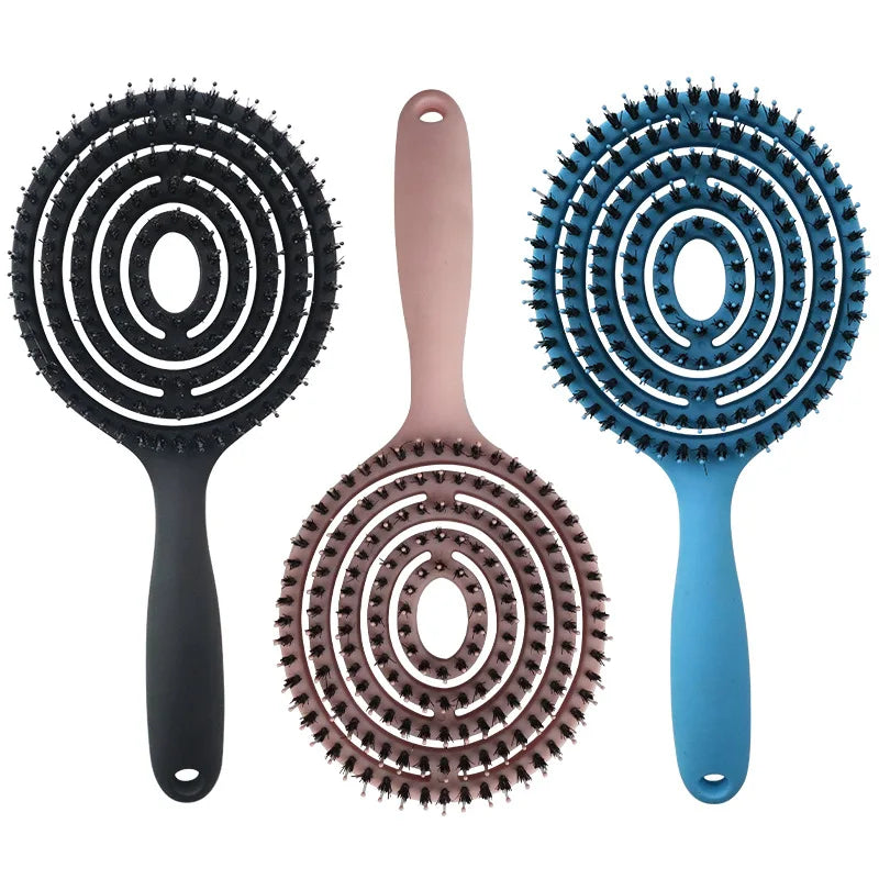 Ionic Bristle Nylon Teeth Hair Massage Comb Vent Blowing Fluffy Hair Hollow Rebound Mosquito Incense Waterproof Professional