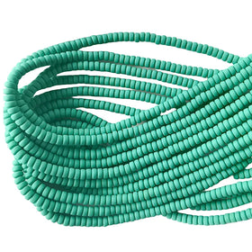 2024 Newly Produced 3 * 6mm Dark Green Circular Soft Ceramic Beads DIY Necklaces Bracelets Loose Beads Wholesale