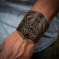 Viking Embossed PU Leather Arm Guards WJF38 Faux Leather Cuffs for Renaissance Fair & LARP Accessories
