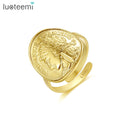 SP-LAM Open Adjustable New Popular Open Gold Adjustable New Trendy Fashion 2021 Modern Face Man Ring