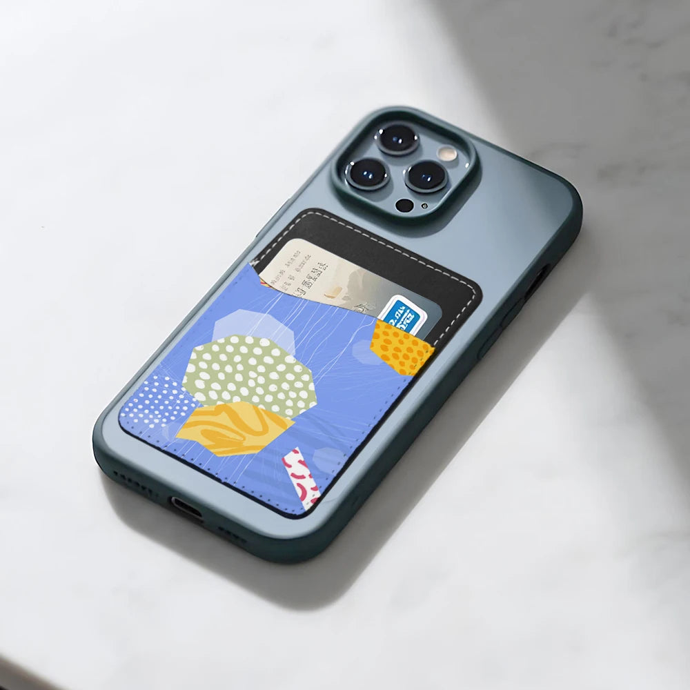 Sublimation Blank DIY PU Leather Card Holder Adhesive Style for Phone with White Canvas Cover to Print