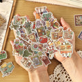 40pcs/pack Stickers Pack Retrospective Miss Series Retro Life Handbook DIY Material Decorative Stickers