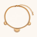 Dingran 18K Gold Plated Stainless Steel Cuban Chain Bracelet Women Sunflower Chain Bracelets