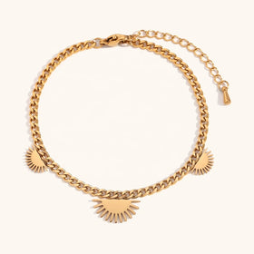 Dingran 18K Gold Plated Stainless Steel Cuban Chain Bracelet Women Sunflower Chain Bracelets