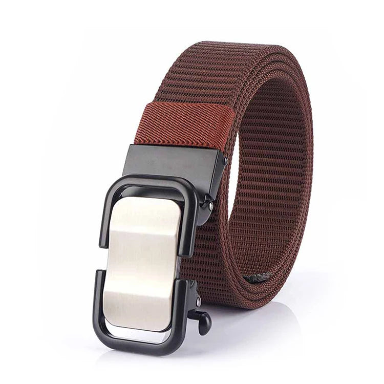 Fashion Nylon Belt With Rectangular Automatic Buckle for Business Leisure Belt Simple Joker Belt Wholesale