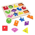 Montessori Toys Wooden Puzzles Shape Sorter Puzzle Peg Knob Board for Toddler