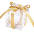 Hot Sale Custom Transparent Plastic Cake Packaging Box Gift Food Box with Ribbon and Cardboard for WeedingParty