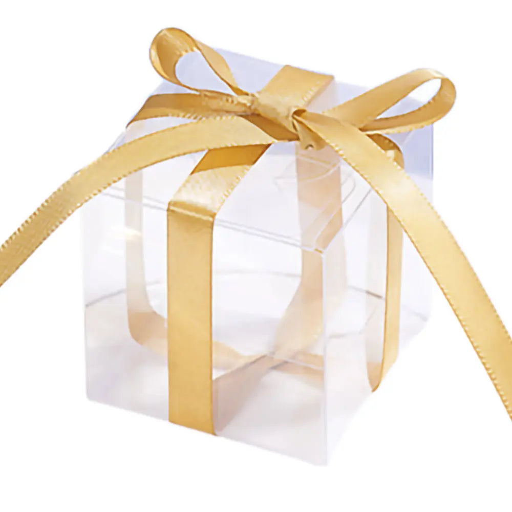 Hot Sale Custom Transparent Plastic Cake Packaging Box Gift Food Box with Ribbon and Cardboard for WeedingParty