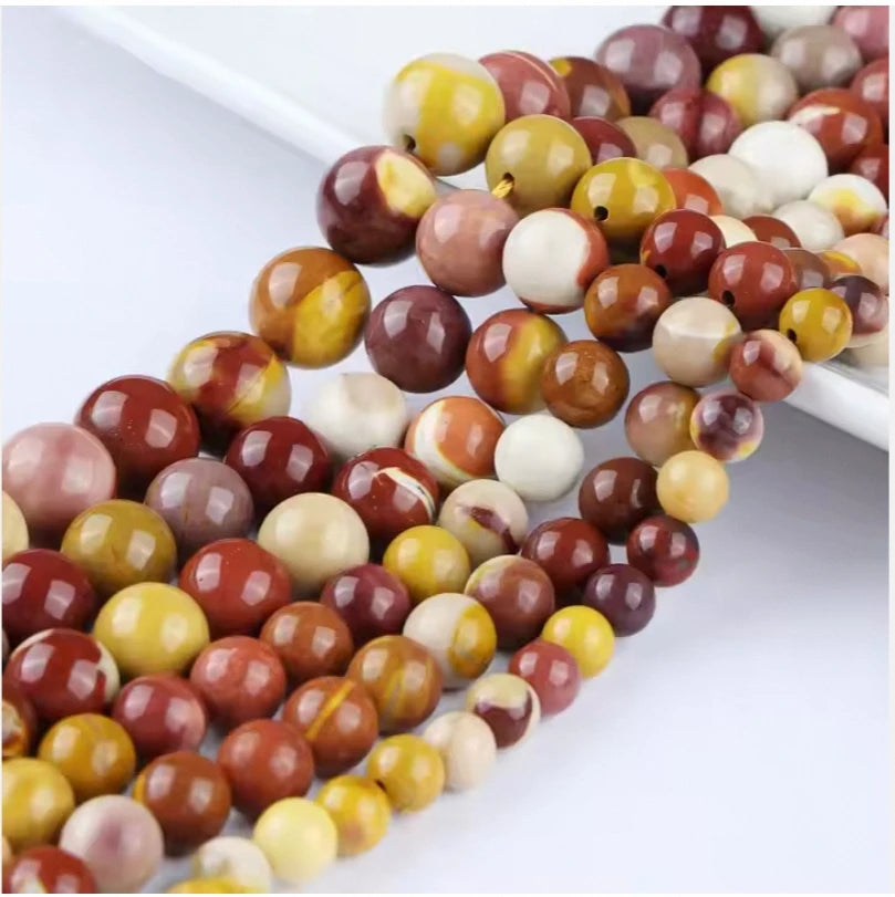 JSES Wholesale Natural Moukaite Jasper 6 8 10 12mm Loose Beads Loose Gemstone Beads Crystal and Stone ForJewelry Making DIY
