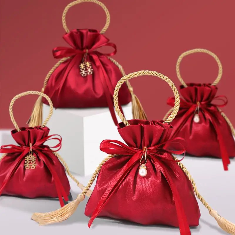 Factory Wholesale Recyclable Satin Drawstring Pouch Bags Silky Satin Bag Pouches