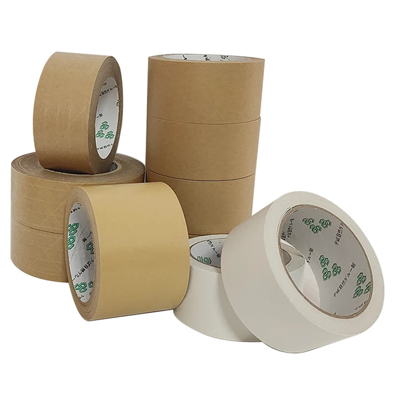 Waterproof Water Free Biodegradable Highly Adhesive Mounting Writing Hand Tearing Shielding Sealing Packaging Kraft Paper Tape