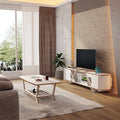 Modern No Screws Plywood TV Cabinet Stand with Drawer Storage for Living Room Farmhouse Bedroom Entry MegaBDM
