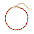 Chris April  316L Stainless Steel 18k PVD Gold Plated Beads Twist Chain Double-layer Anklet and Bracelet