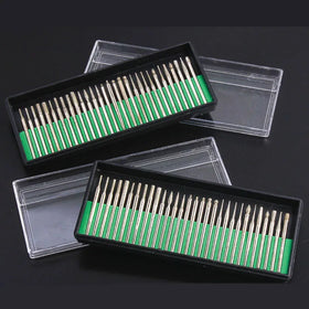 30pcs 3/2.35mm Titanium Diamond Burrs Bur Bit Set Dremel Rotary Tool Drill Bit Power Tools on Jewelry
