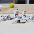 Best Wishes Japanese Style Zakka Ceramic Chopsticks Rest Lucky Cat Pattern Gift