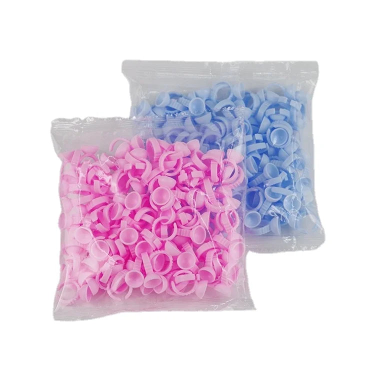 Factory   Glue Ring Flowering Glue Ring Disposable Plastic Eyelash Extension Ring  Glue Holder