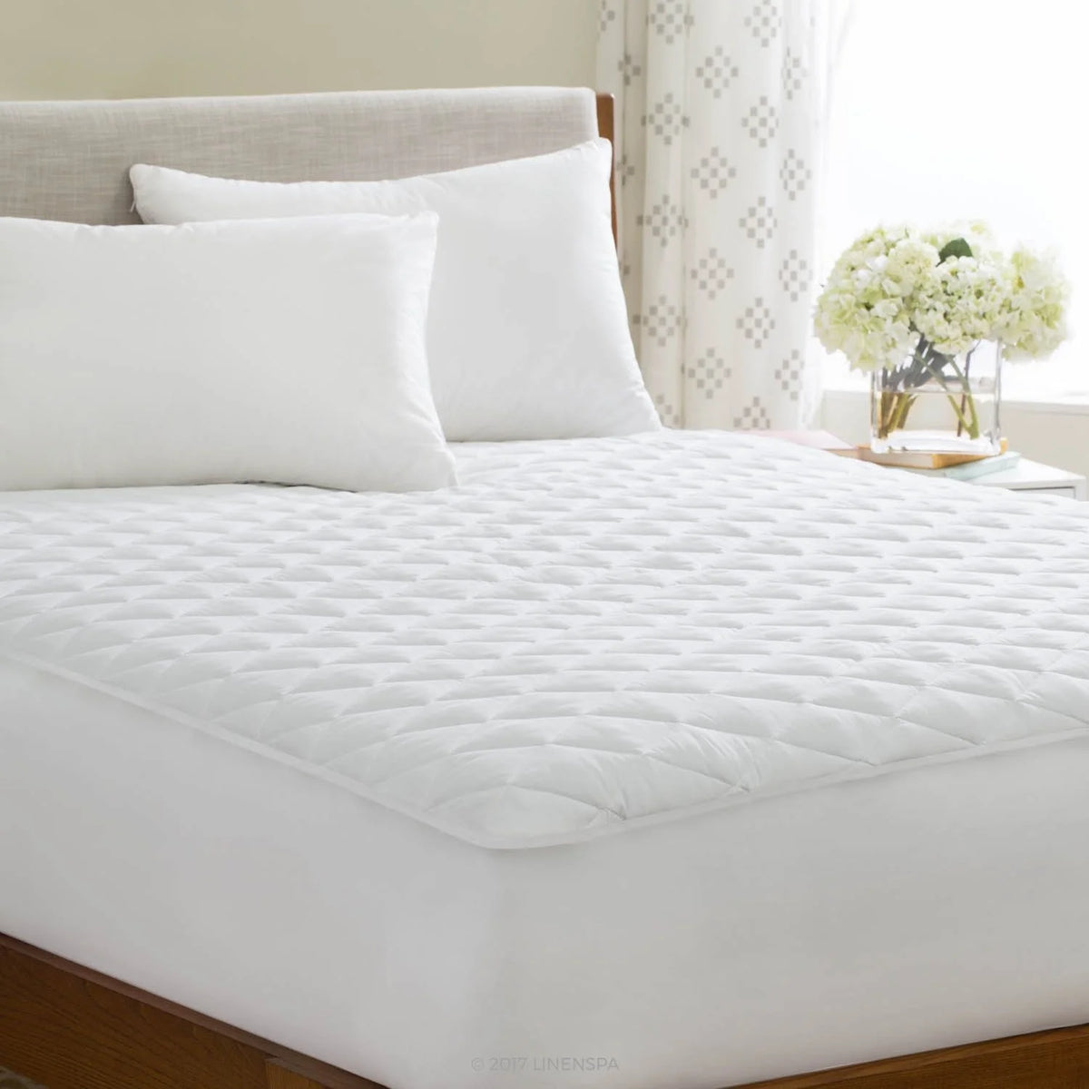 QUEEN SIZE SET of 2 NEW ZIPPERED QUILTED PILLOW COVERS 2 PACK PILLOW PROTECTOR
