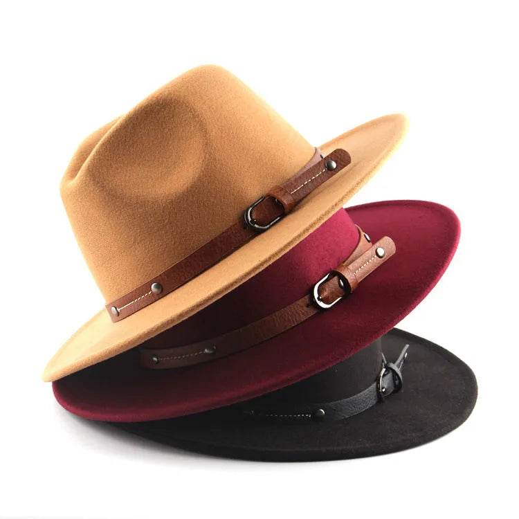 Wholesale Flat Top Jazz Hat & Autumn Winter British Woolen Hat